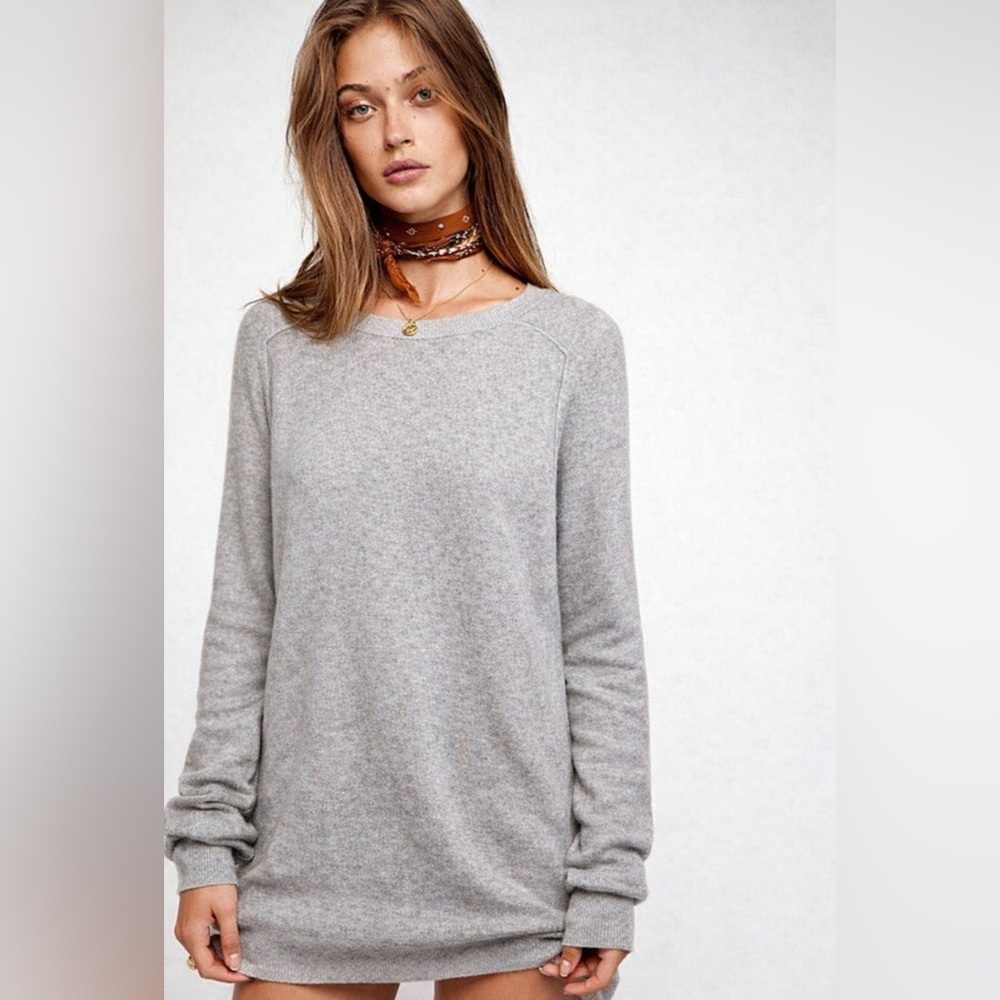 Free People Golden Hour Cashmere x Silk Gray Sweater - Picture 1 of 5
